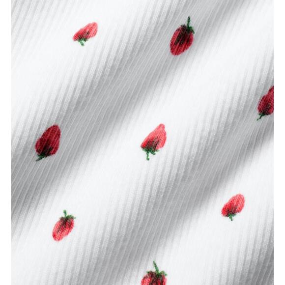 NWT Skims Cotton Rib Boxer White Snow Strawberry Print Size M - Picture 8 of 8